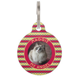Elegant Gepersonaliseerd Huisdier Cadeau Chevron C Huisdierpenning