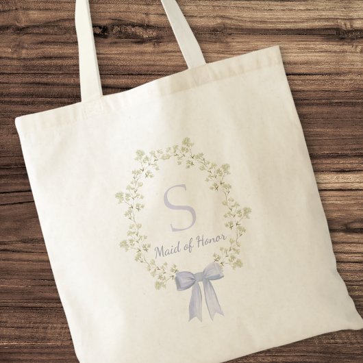 Elegant gepersonaliseerd Initiaal Bow Maid of Hono Tote Bag