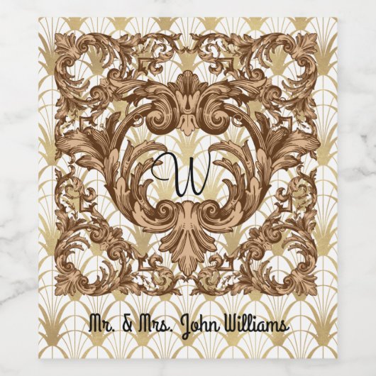 Elegant gepersonaliseerd Initiaal & naam Wijn Etiket (Enkel label)