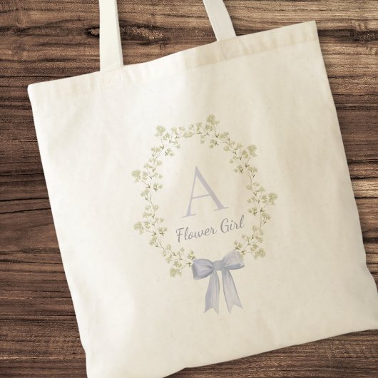 Elegant gepersonaliseerd Initiaal Schattige Bow Bl Tote Bag