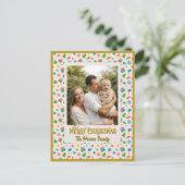 Elegant gepersonaliseerd kerstvakantie patroon briefkaart (Staand voorkant)