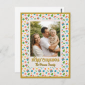 Elegant gepersonaliseerd kerstvakantie patroon briefkaart (Voorkant / Achterkant)