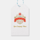 Elegant gepersonaliseerd kerstvakantie patroon cadeaulabel (Achterkant)