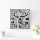 Elegant gepersonaliseerd licht hout vierkante klok (Huis)