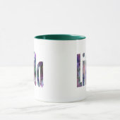 Elegant Gepersonaliseerd "Linda" naam, donkergrijs Mok (Midden)