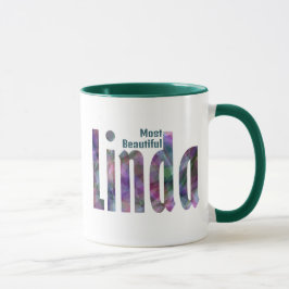 Elegant Gepersonaliseerd "Linda" naam, donkergrijs Mok