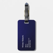Elegant gepersonaliseerd marineblauw wit sierlijk bagagelabel (Achterkant verticaal)