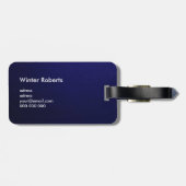 Elegant gepersonaliseerd marineblauw wit sierlijk bagagelabel (Achterkant horizontaal)