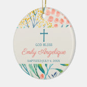 Elegant gepersonaliseerd meisje Christening Baptis Keramisch Ornament (Links)