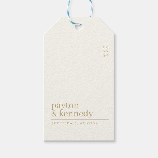 Elegant gepersonaliseerd met naam bruiloft dank u cadeaulabel (Voorkant)