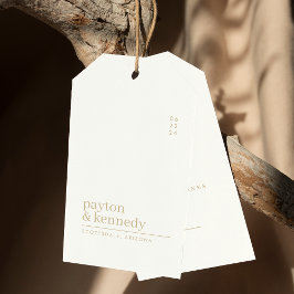 Elegant gepersonaliseerd met naam bruiloft dank u cadeaulabel