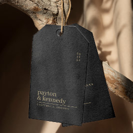 Elegant gepersonaliseerd met naam bruiloft dank u cadeaulabel