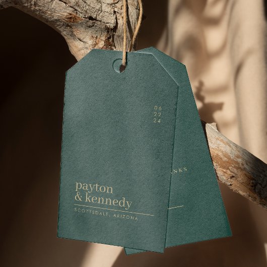 Elegant gepersonaliseerd met naam bruiloft dank u cadeaulabel