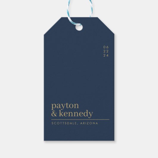 Elegant gepersonaliseerd met naam bruiloft dank u cadeaulabel (Voorkant)