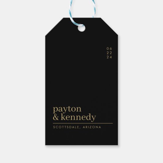 Elegant gepersonaliseerd met naam bruiloft dank u cadeaulabel (Voorkant)