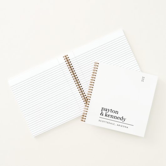 Elegant gepersonaliseerd met naam bruiloft event p notitieboek (Binnen)
