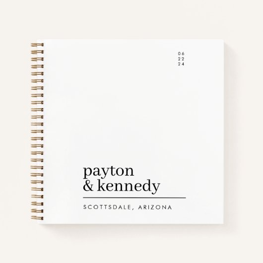 Elegant gepersonaliseerd met naam bruiloft event p notitieboek (Voorkant)