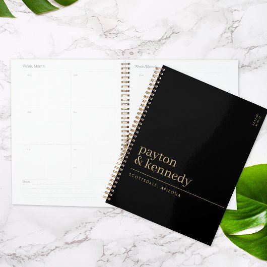 Elegant gepersonaliseerd met naam bruiloft plan ev planner