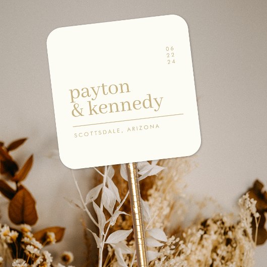 Elegant gepersonaliseerd met naam bruiloft plan ev vierkante sticker