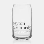 Elegant gepersonaliseerd met naam bruiloft recepti blikvorm glas (Voorkant)