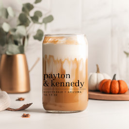 Elegant gepersonaliseerd met naam bruiloft recepti blikvorm glas