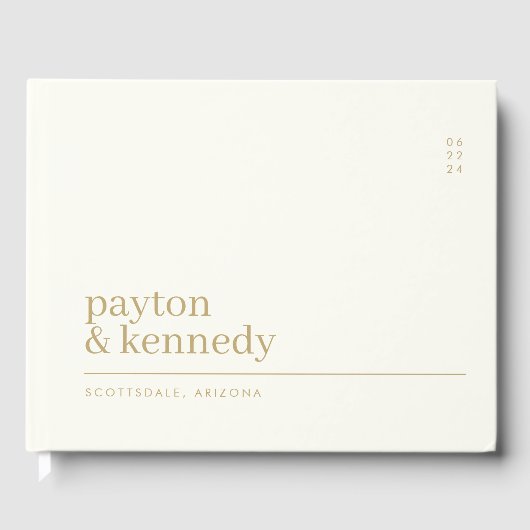 Elegant gepersonaliseerd met naam bruiloft recepti gastenboek (Voorkant)