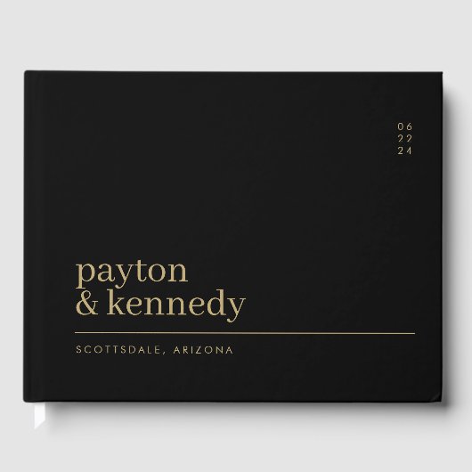 Elegant gepersonaliseerd met naam bruiloft recepti gastenboek (Voorkant)