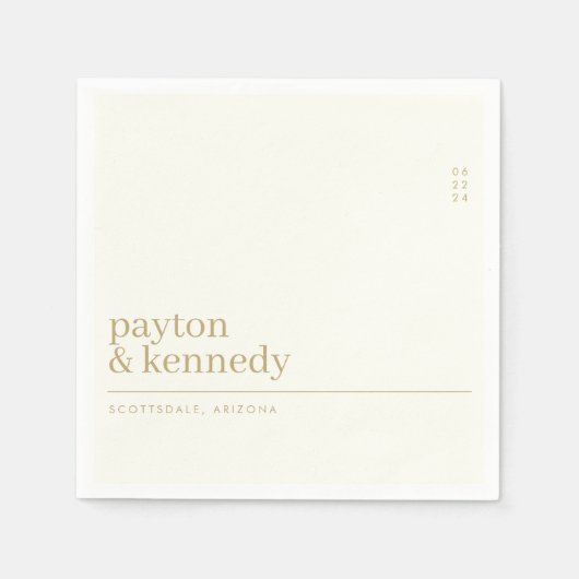 Elegant gepersonaliseerd met naam bruiloft recepti servet (Voorkant)