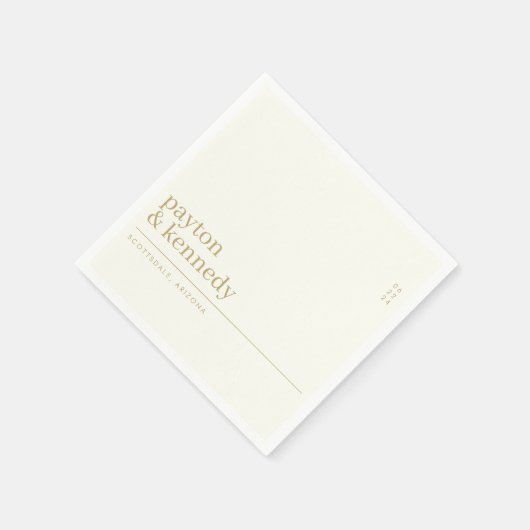 Elegant gepersonaliseerd met naam bruiloft recepti servet (Hoek)