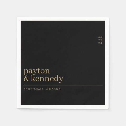 Elegant gepersonaliseerd met naam bruiloft recepti servet (Voorkant)