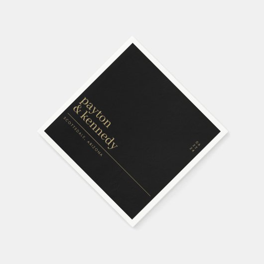 Elegant gepersonaliseerd met naam bruiloft recepti servet (Hoek)