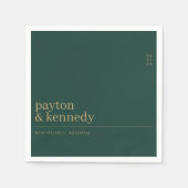 Elegant gepersonaliseerd met naam bruiloft recepti servet (Voorkant)