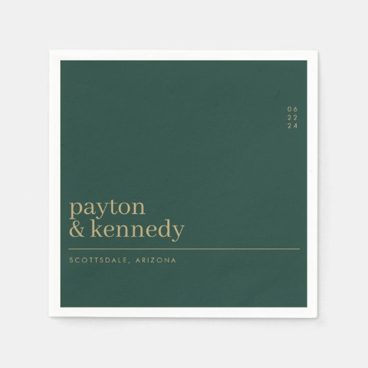 Elegant gepersonaliseerd met naam bruiloft recepti servet (Voorkant)