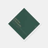 Elegant gepersonaliseerd met naam bruiloft recepti servet (Hoek)