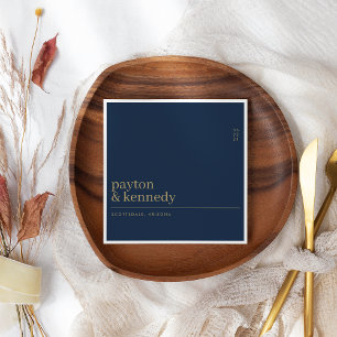 Elegant gepersonaliseerd met naam bruiloft recepti servet