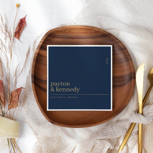 Elegant gepersonaliseerd met naam bruiloft recepti servet