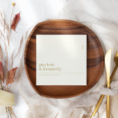 Elegant gepersonaliseerd met naam bruiloft recepti servet