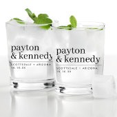 Elegant gepersonaliseerd met naam bruiloft recepti whisky glas