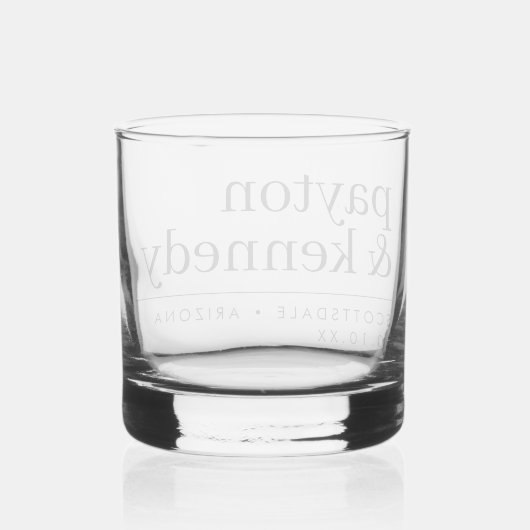 Elegant gepersonaliseerd met naam bruiloft recepti whisky glas (Achterkant)