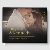 Elegant gepersonaliseerd met naam en foto bruiloft gastenboek (Voorkant)