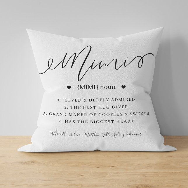 Elegant gepersonaliseerd Mimi-definitie-aandenken Kussen (Creator heeft geüpload)