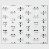 Elegant Gepersonaliseerd Monogram Aangepaste Naam  Cadeaupapier (Vlak)