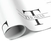 Elegant Gepersonaliseerd Monogram Aangepaste Naam  Cadeaupapier (Rol Hoek)