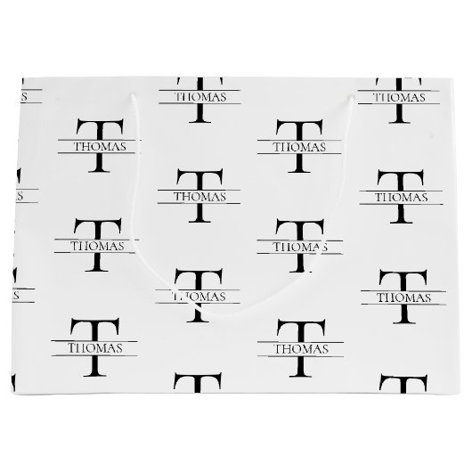 Elegant Gepersonaliseerd Monogram Aangepaste Naam  Groot Cadeauzakje (Voorkant)