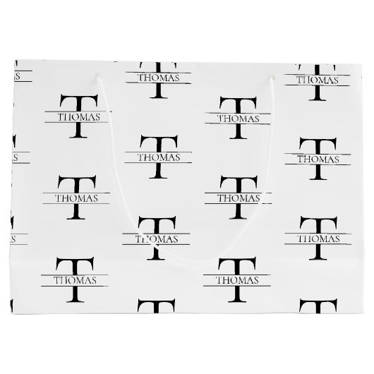 Elegant Gepersonaliseerd Monogram Aangepaste Naam  Groot Cadeauzakje (Achterkant)