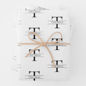 Elegant Gepersonaliseerd Monogram Aangepaste Naam  Inpakpapier Vel (In situ)