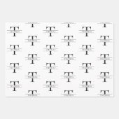 Elegant Gepersonaliseerd Monogram Aangepaste Naam Inpakpapier Vel (Voorkant)