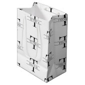 Elegant Gepersonaliseerd Monogram Aangepaste Naam  Medium Cadeauzakje (Voorkant Gekanteld)