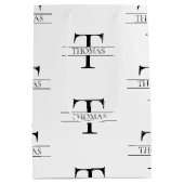 Elegant Gepersonaliseerd Monogram Aangepaste Naam  Medium Cadeauzakje (Achterkant)