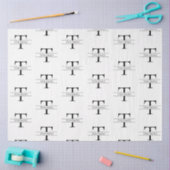 Elegant Gepersonaliseerd Monogram Aangepaste Naam  Tissuepapier (Craft)